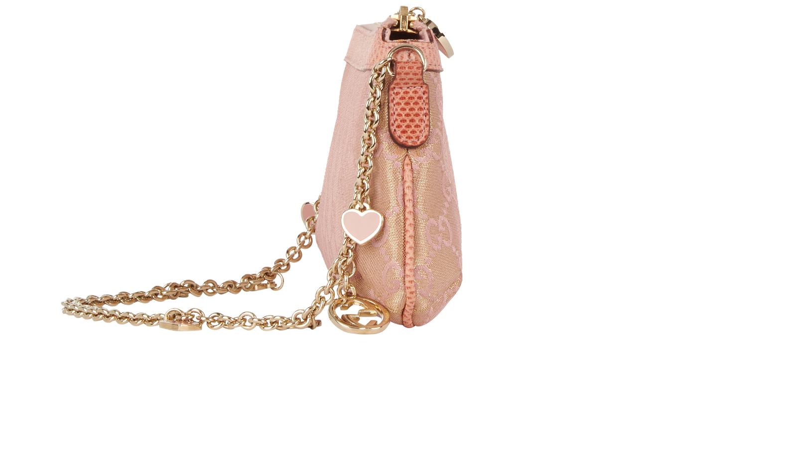 Guccissima Chain Pochette, &pound;390, Handbags, Pink, Canvas, Side view